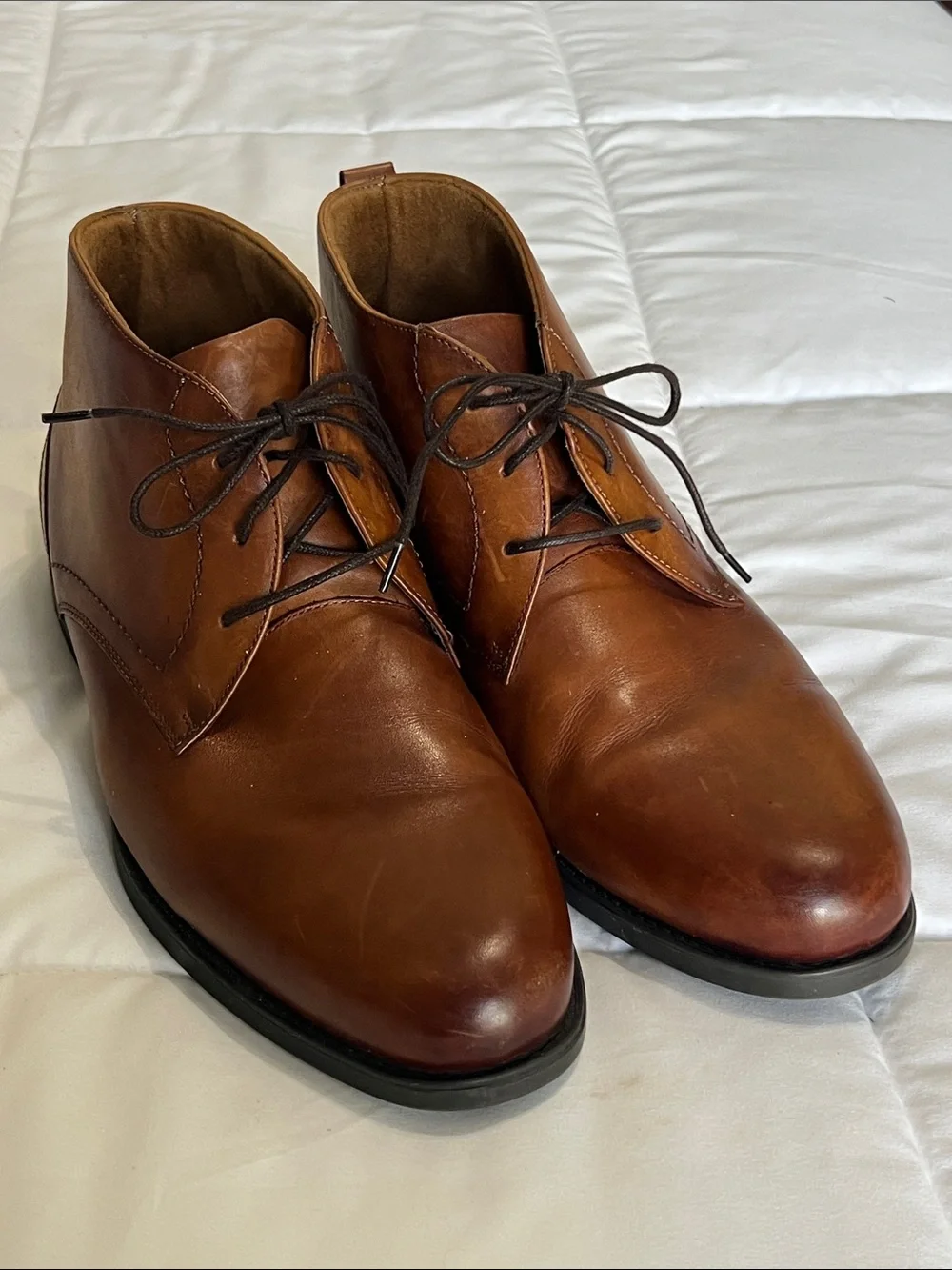 Florsheim Men's Cognac Brown Leather Chukka Boots 10.5 EEE